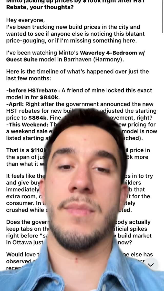 “Minto raised prices by $110K!”

Now ask yourself why.

I came across a Reddit p