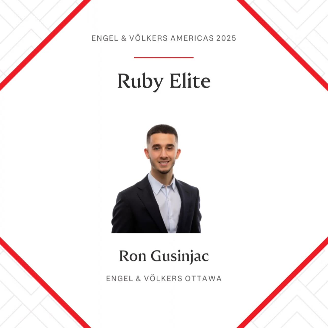 Grateful to be recognized as a Ruby Elite ♦️ Advisor with Engel & Völkers Americ